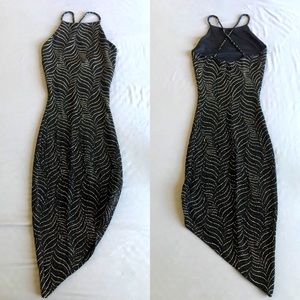 Black Bodycon Glitter Dress